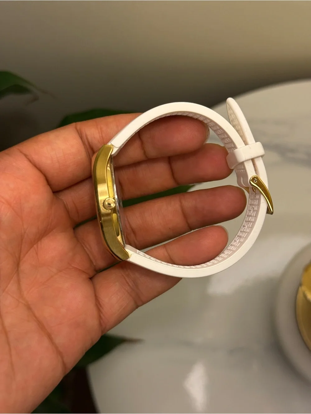 Lacoste White & Gold unisex Silicone white Strap Watch